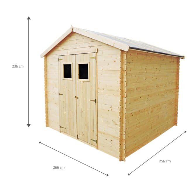 Cabine de madeira Gardiun Dimitri - 6,8 m² 256x266x236 cm de madeira machihembrada e tampa de asfalto - Image 4