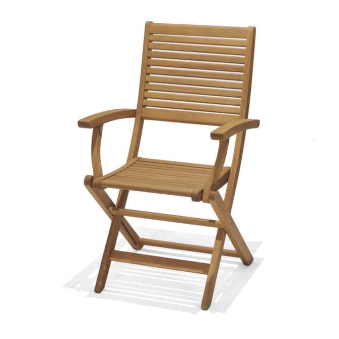 Silla Plegable de Jardín Chillvert Milán Con Brazos Madera 57x54x93 cm