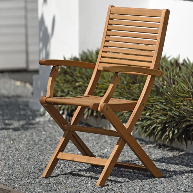 Silla Plegable de Jardín Chillvert Milán Con Brazos Madera 57x54x93 cm - Imagen 5