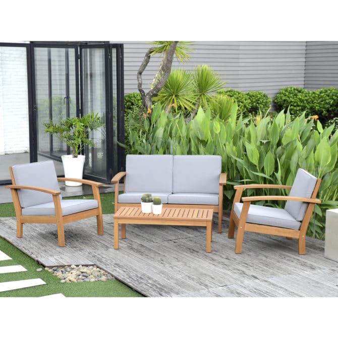 Conjunto de Jardín Chillvert Milán Madera Eucalipto 1 Sofá 2 Plazas+ 2 Sillones +1 Mesa - Imagen 2