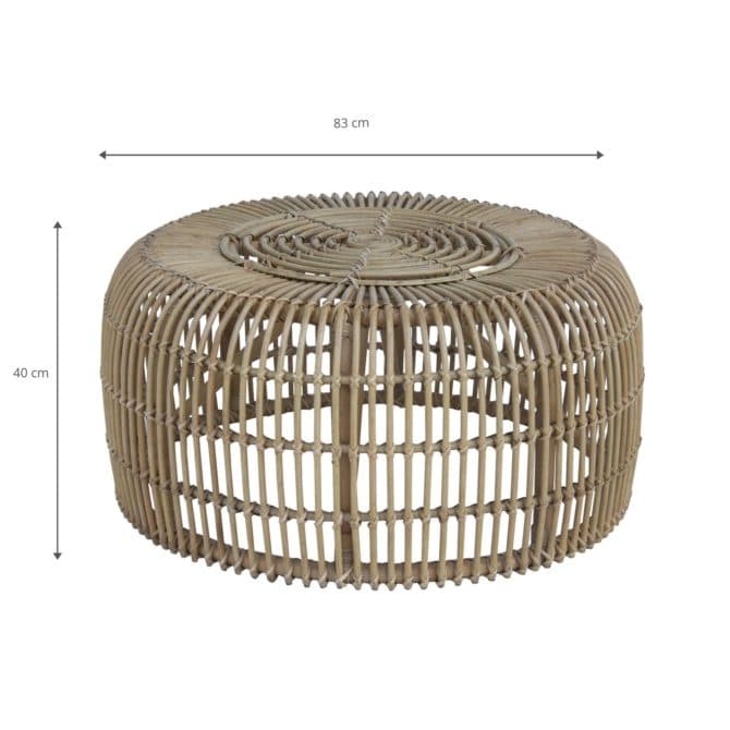 Mesa Auxiliar Ratán Natural Chillvert Parma 83x40 cm Redonda - Imagen 4