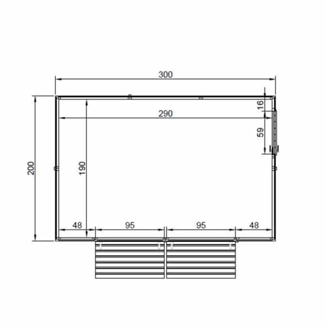 Caseta de Madera Panelada Gardiun Laia Kiosco - 8,84 m² 336x263x232 cm con Mostrador y Suelo de Madera - Imagen 4