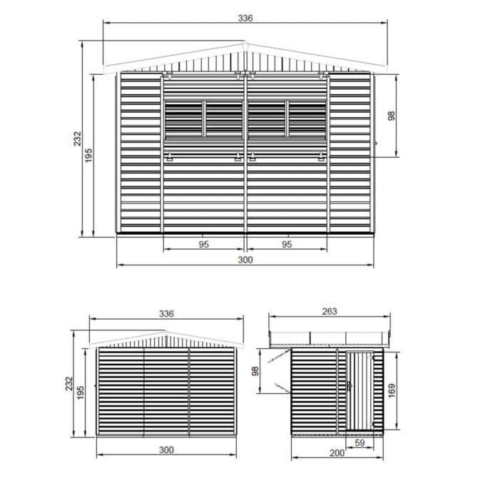 Caseta de Madera Panelada Gardiun Laia Kiosco - 8,84 m² 336x263x232 cm con Mostrador y Suelo de Madera - Imagen 5