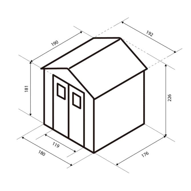 Caseta de Resina de Jardín Gardiun Zoe A - 3,64 m² 190x192x226 cm con Suelo Gris Antracita - Imagen 5