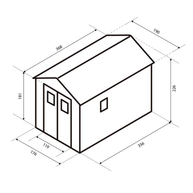 Caseta de Resina de Jardín Gardiun Zoe C - 6,99 m² 190x368x226 cm con Suelo Gris Antracita - Imagen 5