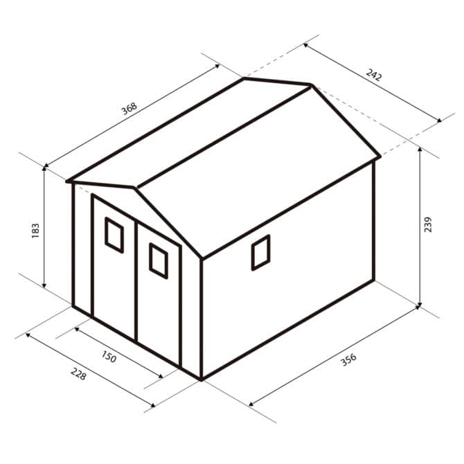 Caseta de Resina de Jardín Gardiun Zoe D - 8,90 m² 242x368x239 cm con Suelo Gris Antracita - Imagen 5