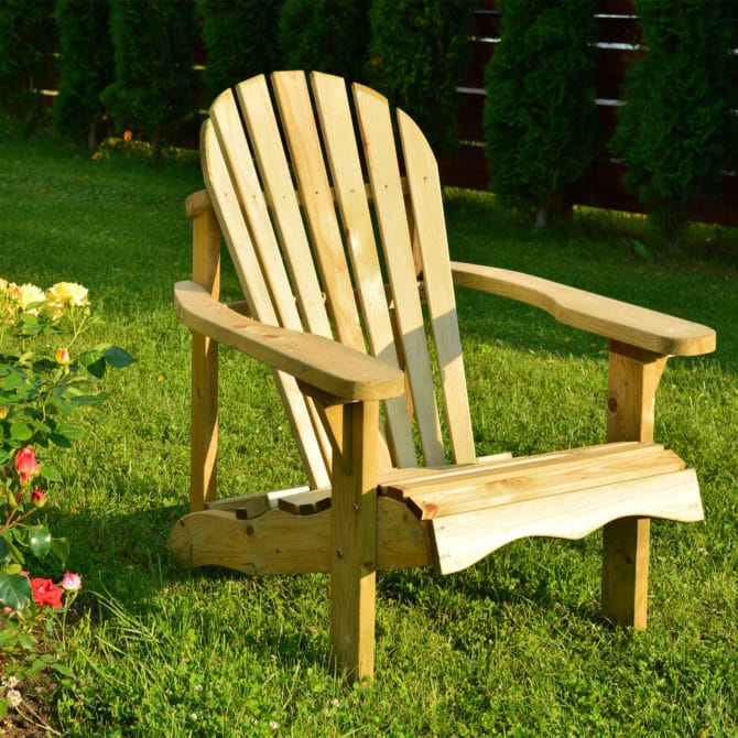 Silla de Jardín de Madera Tratada Gardiun Vika Adirondack Top Resistant 91x71,6x92,5 cm - Imagen 2