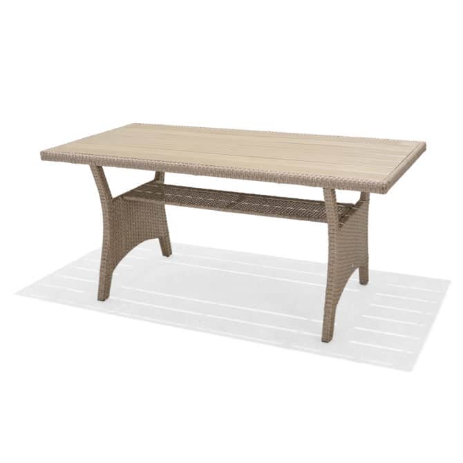 Conjunto de Jardín Sofá Rinconera y Mesa de Comedor Chillvert Orvieto de Acero y Ratan Sintético con Cojinería Beige - Imagen 9