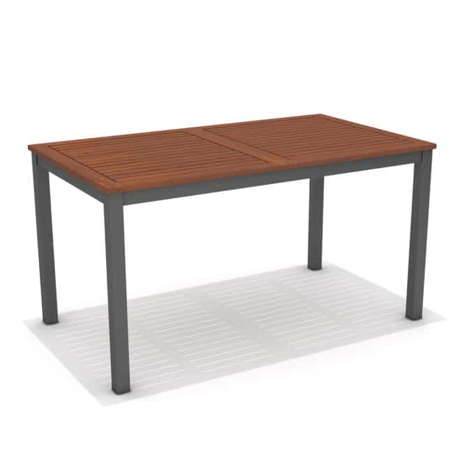 Mesa de Jardín Chillvert Nápoles Madera y Aluminio 140x79,7x74,4 cm Marrón