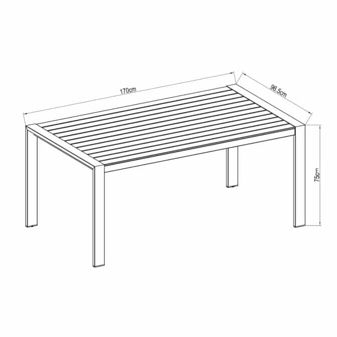 Mesa de jardim Criol Nápoles alumínio 170x96.5x75 cm bege - Image 4