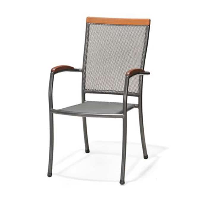 Silla de Jardín Chillvert Nápoles Acero y Madera 66,70x54,50x96,10 cm Gris