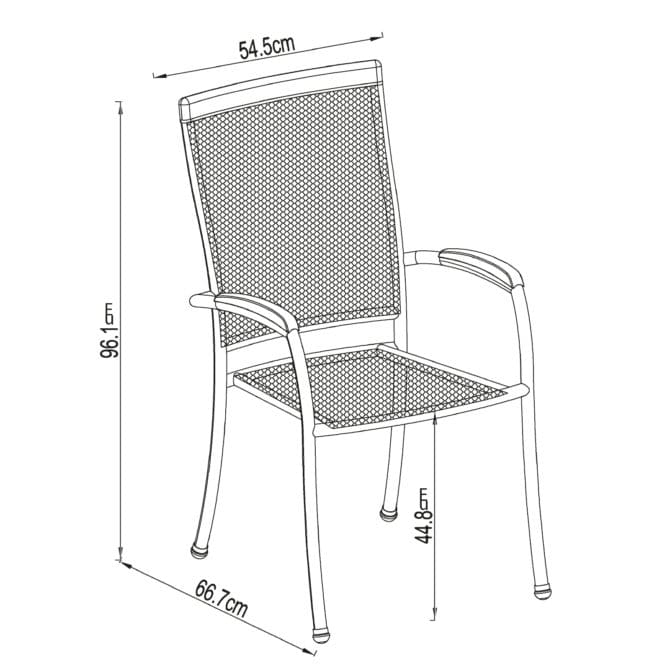 Silla de Jardín Chillvert Nápoles Acero y Madera 66,70x54,50x96,10 cm Gris - Imagen 4