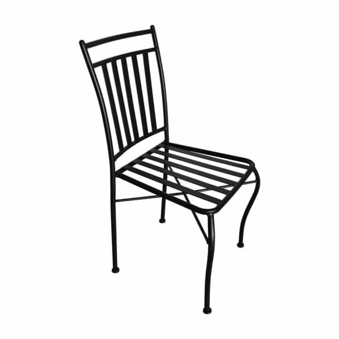 Silla de Jardín Chillvert Tivoli Acero 40,5x50,5x89 cm Apilable Negra con Cojín - Imagen 5