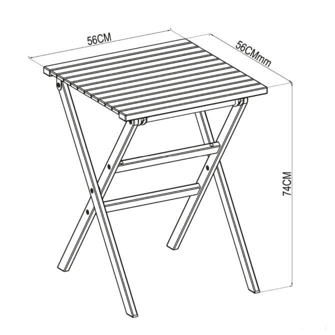 Mesa de Jardín Chillvert Milán Madera 56x56x74 cm Cuadrada 2 para Comensales - Imagen 4