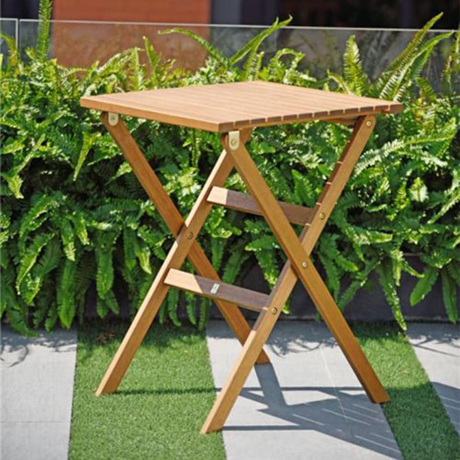 Mesa de Jardín Chillvert Milán Madera 56x56x74 cm Cuadrada 2 para Comensales - Imagen 2