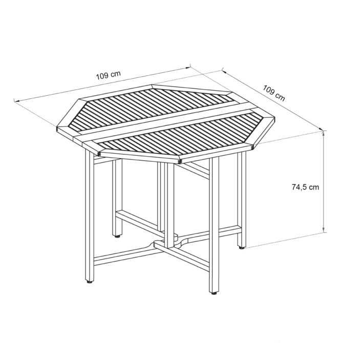 Mesa de Jardín Chillvert Milán Madera 190x74,5 cm Octogonal para 4 Comensales - Imagen 4