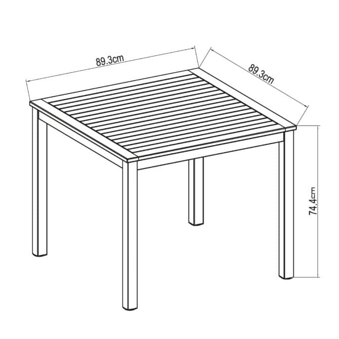 Mesa de Jardín Chillvert Imperia Madera y Aluminio 89,3x89,3x74,40 cm 4 Comensales - Imagen 4