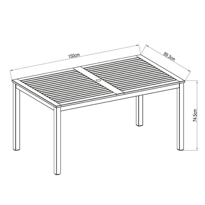 Mesa de Jardín Chillvert Imperia Madera y Aluminio 150x89,3x74,40 cm 6 Comensales - Imagen 4