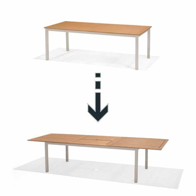 Mesa de Jardín Extensible Chillvert Imperia Madera y Aluminio 214-300x100x74 cm 8-10 Comensales - Imagen 3