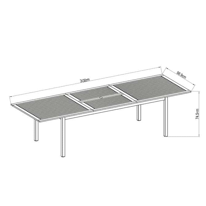 Mesa de Jardín Extensible Chillvert Imperia Madera y Aluminio 214-300x100x74 cm 8-10 Comensales - Imagen 4