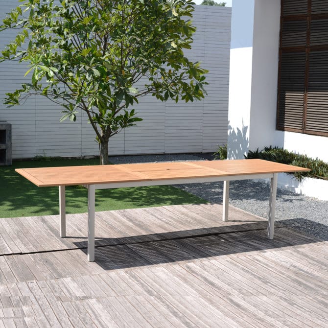 Mesa de Jardín Extensible Chillvert Imperia Madera y Aluminio 214-300x100x74 cm 8-10 Comensales - Imagen 5