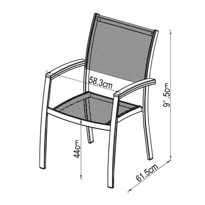 Cadeira de jardim do chillvert Imperiia Aluminium and Wood 61,8x58.3x92.5 bege bege - Image 3