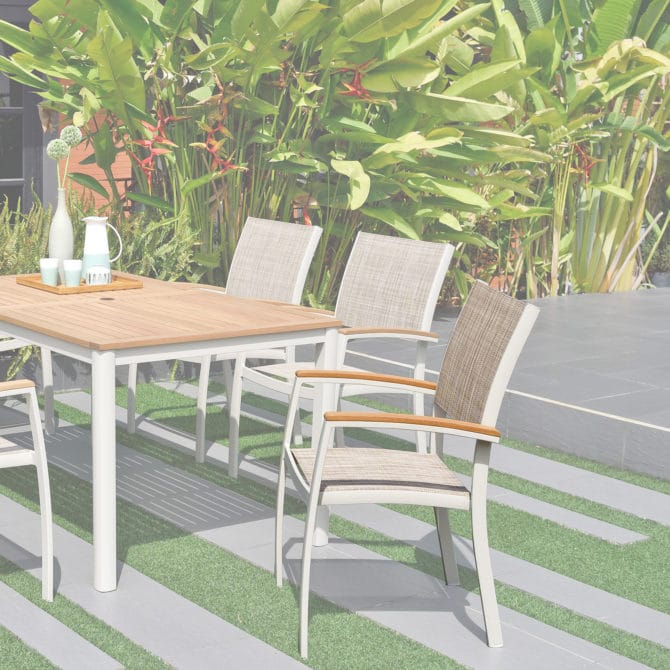 Cadeira de jardim do chillvert Imperiia Aluminium and Wood 61,8x58.3x92.5 bege bege - Image 4