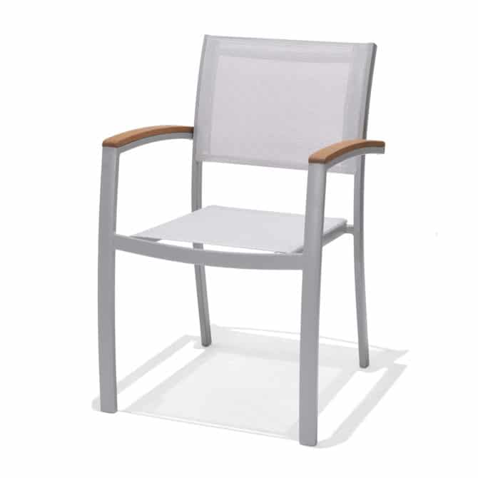 Silla de Jardín Chillvert Bérgamo Aluminio 57x55x84 cm Gris Apilable