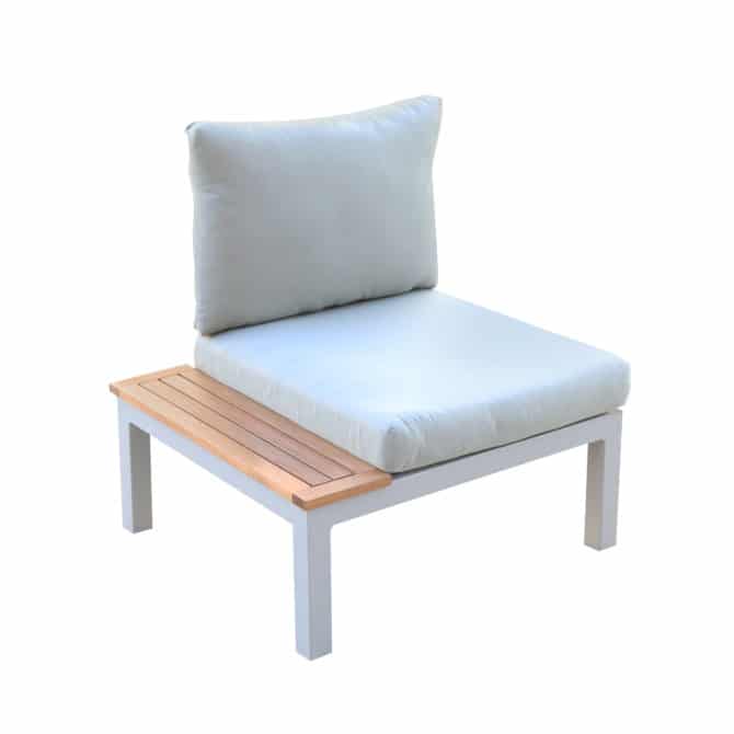 Sillón de Jardín Chillvert Bérgamo Aluminio 78,2x76,6x73 cm Gris con Mesa Incoroporada y Cojines