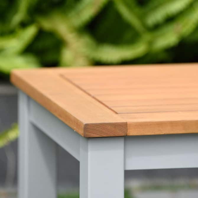 Mesa Auxiliar de Jardín Chillvert Bérgamo Aluminio y Madera 46,1x6,1x32,5 cm - Imagen 5