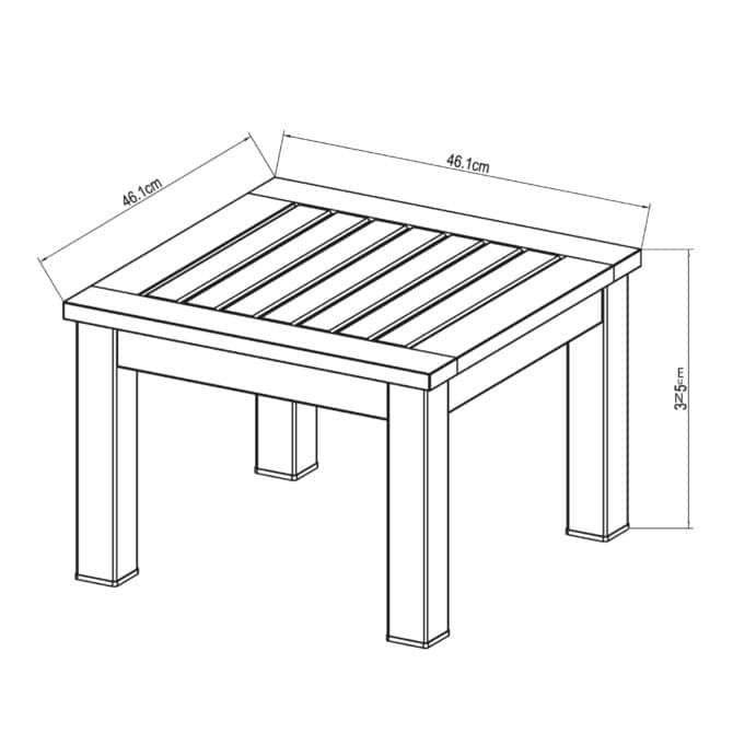 Mesa Auxiliar de Jardín Chillvert Bérgamo Aluminio y Madera 46,1x6,1x32,5 cm - Imagen 4