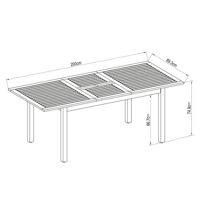 Mesa de Jardín Extensible Chillvert Milán Madera 150-200x90x75 cm 6-8 Comensales - Imagen 4