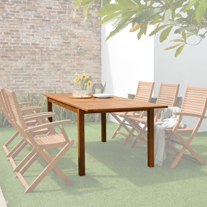 Mesa de Jardín Extensible Chillvert Milán Madera 150-200x90x75 cm 6-8 Comensales - Imagen 3