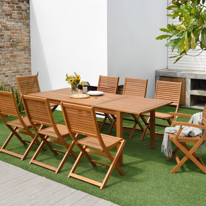 Mesa de Jardín Extensible Chillvert Milán Madera 150-200x90x75 cm 6-8 Comensales - Imagen 2