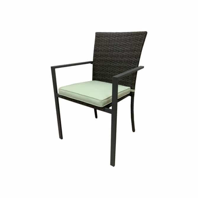 Silla de Jardín Apilable con Cojín Chillvert Varenna 56x55x86 cm Acero y Ratán Sintético