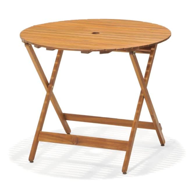 Mesa de Jardín Chillvert Redonda Plegable Madera Diámetro 90 cm