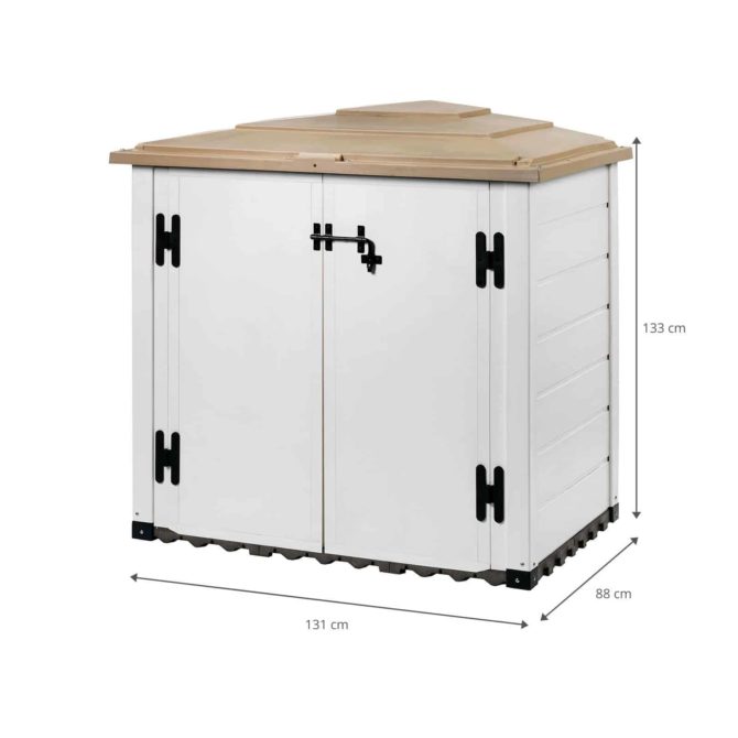 Arcón de Resina Gardiun Garden Box Tuscany 100 131x88x133 cm Blanco/Beige - Imagen 4