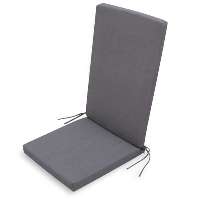 Cojin Para Silla Con Respaldo Chillvert Gandía 115x45x4,5 cm Gris Desenfundable