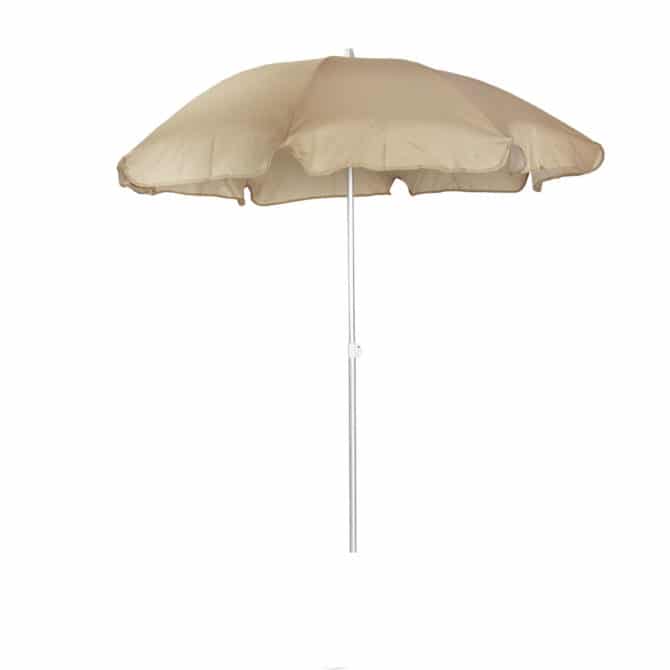 Parasol do jardim em alumínio do chillvert Gandía Ø180 cm anti-UV Camel 25 anti-Manchas