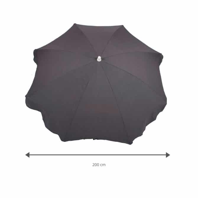 Parasol de Jardín en Aluminio Chillvert Gandía Ø200 cm Gris Anti UV 25 Loneta Anti-Manchas - Imagen 3