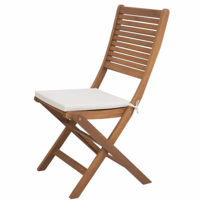 Cojin para Silla Chillvert Javea Cuadrado 38x38x6 cm Blanco Crudo Desenfundable - Imagen 5