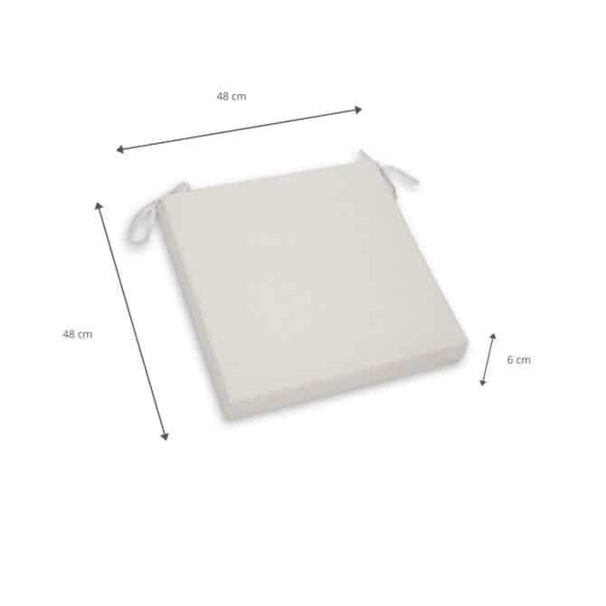 Cojin Para Silla Chillvert Javea Gran Cuadrado 48x48x6cm Blanco Crudo Desenfundable - Imagen 4