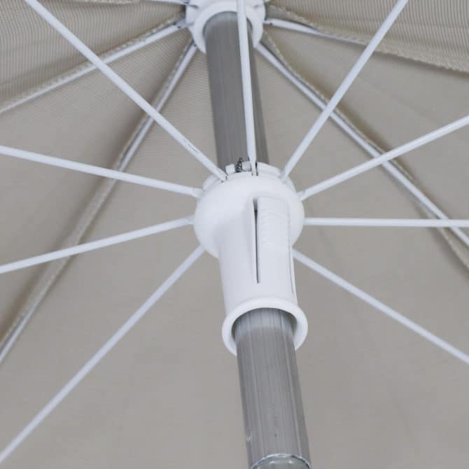 Parasol de Jardín en Aluminio Chillvert Hampton Ø240 cm Beige Anti UV 50 Olefina | Teflón Anti-Manchas - Imagen 2