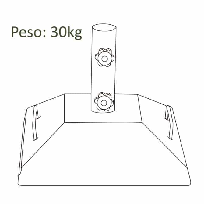 Base Parasol de Jardín Chillvert con Asas Cemento - Imagen 3