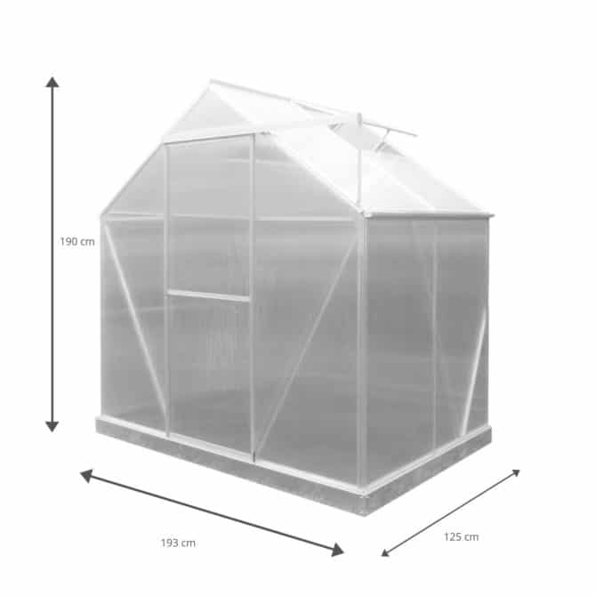 Invernadero Gardiun Lunada Policarbonato/Aluminio 2 Módulos 2,46 m² 125x193x190 cm con base - Imagen 4