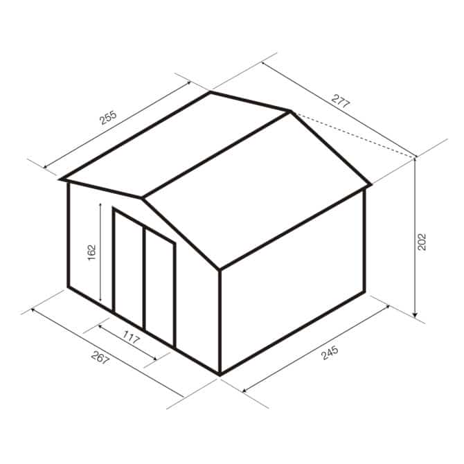 Caseta Metálica Gardiun Devon - 7,06 m² 277x255x202 cm 0.25 mm Acero Galvanizado Verde - Imagen 5