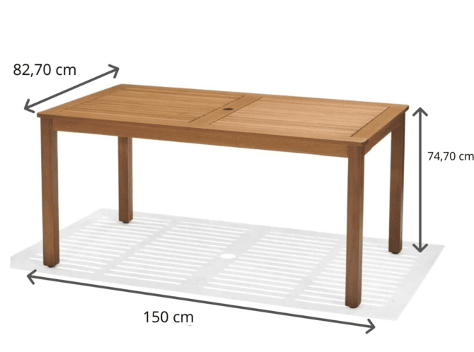 Mesa de Jardín Chillvert Milán Madera 150x83x74 cm - Imagen 4