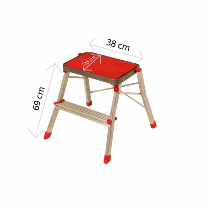 Taburete Escalera de Acero 2 Peldaños CATTERHOUSE Altura Máxima Trabajo 246 cm Plegable con Plataforma - Imagen 4