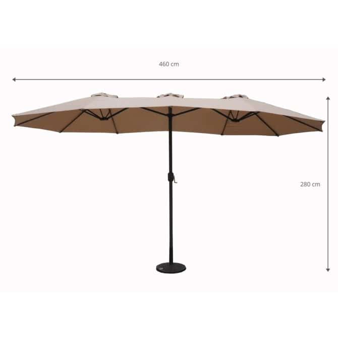 Parasol Doble de Jardín Acero Chillvert Varenna 460x270x280 cm Antracita y Marrón Claro - Imagen 4