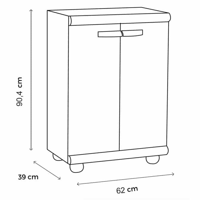 Gardiun Arizona Gardiun Gardiun multiuso 62,5x39x92 cm em resina com proteção UV e 2 portas dobráveis ​​bege - Image 3